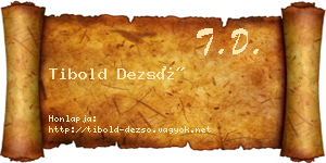 Tibold Dezső névjegykártya