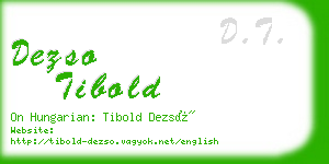 dezso tibold business card